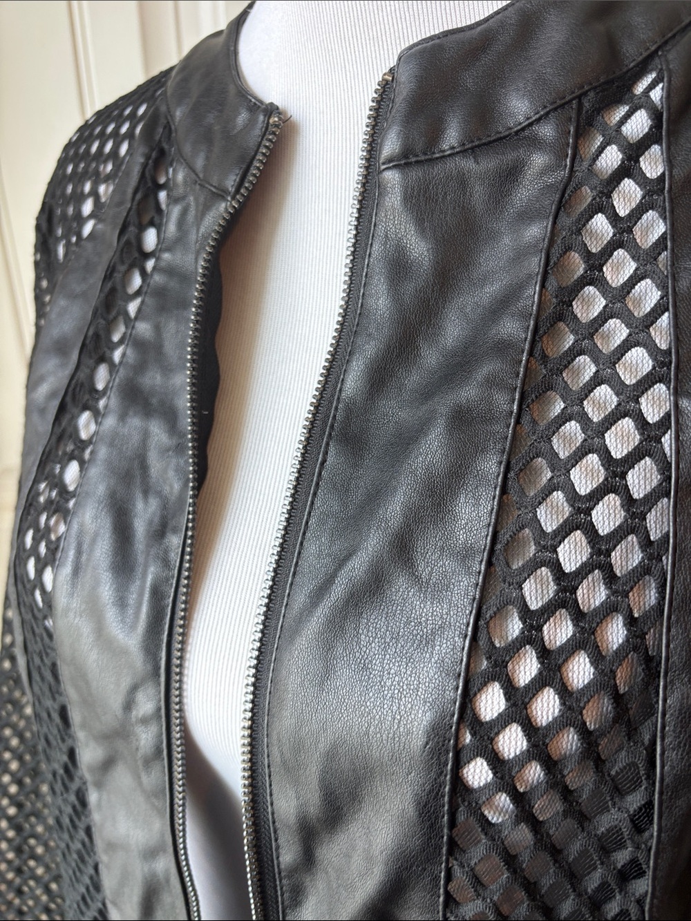 Ashley Stewart Black Faux Leather Zip-Front Jacket - Picture 2 of 13